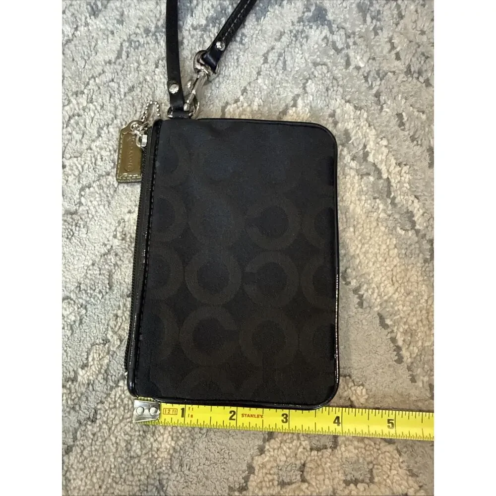 Coach Black Signature Madison Art Op Wristlet Clutch Purse Monogram Y2K Vintage